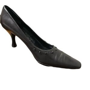 Salvatore Ferragamo Black Studded Heels